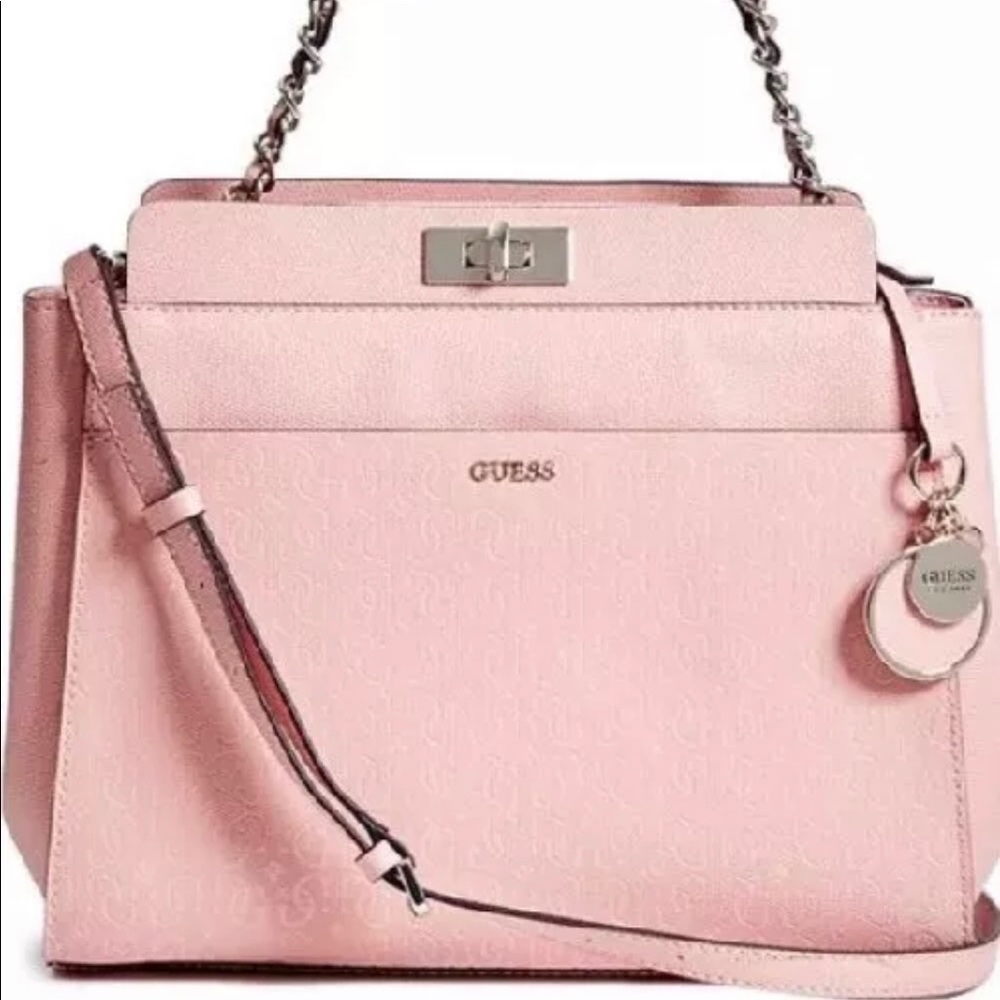 NWT GUESS Janette Medium Logo Embossed HandBag